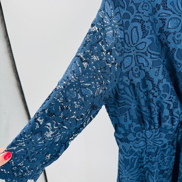 Kiyonna Meadow Dream Maxi Dress Topaz Blue Plus Size 2X Like New - Picture 7 of 11